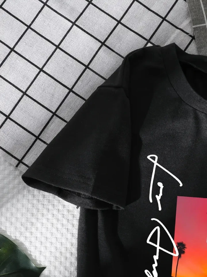 Cartoon Patterns T-Shirt and Short Set