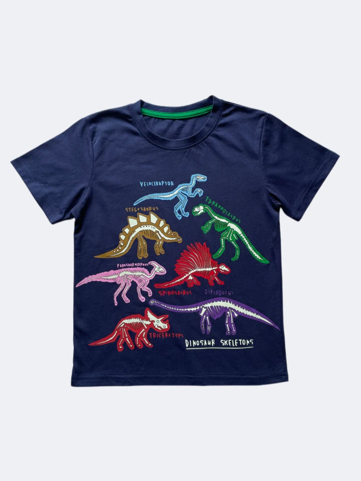 Glow-in-the-Dark Dinosaur Graphic T-Shirt