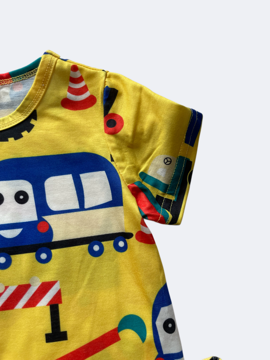 Car Print Yellow Clothing Set